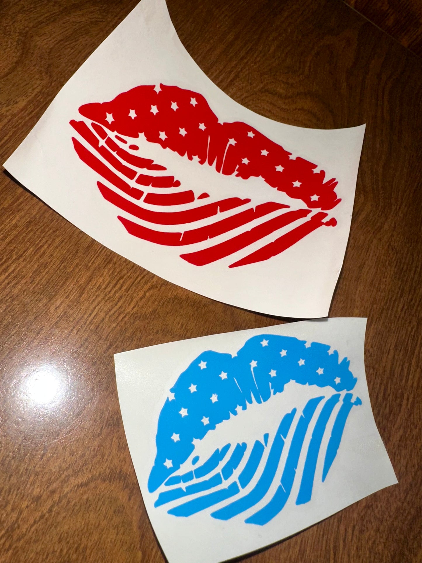 American Flag Lips Decal