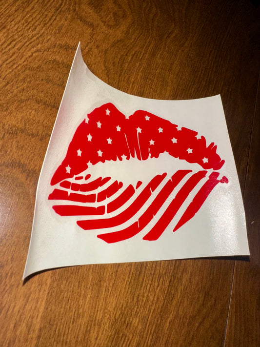 American Flag Lips Decal