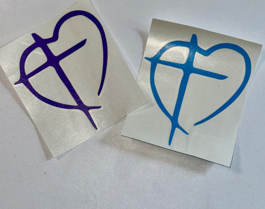 Heart Cross Decal