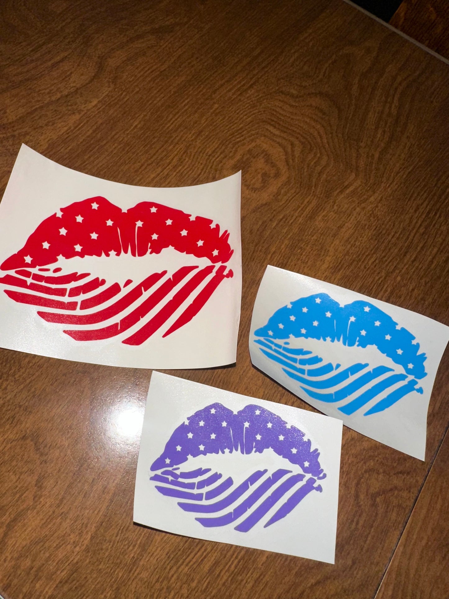 American Flag Lips Decal
