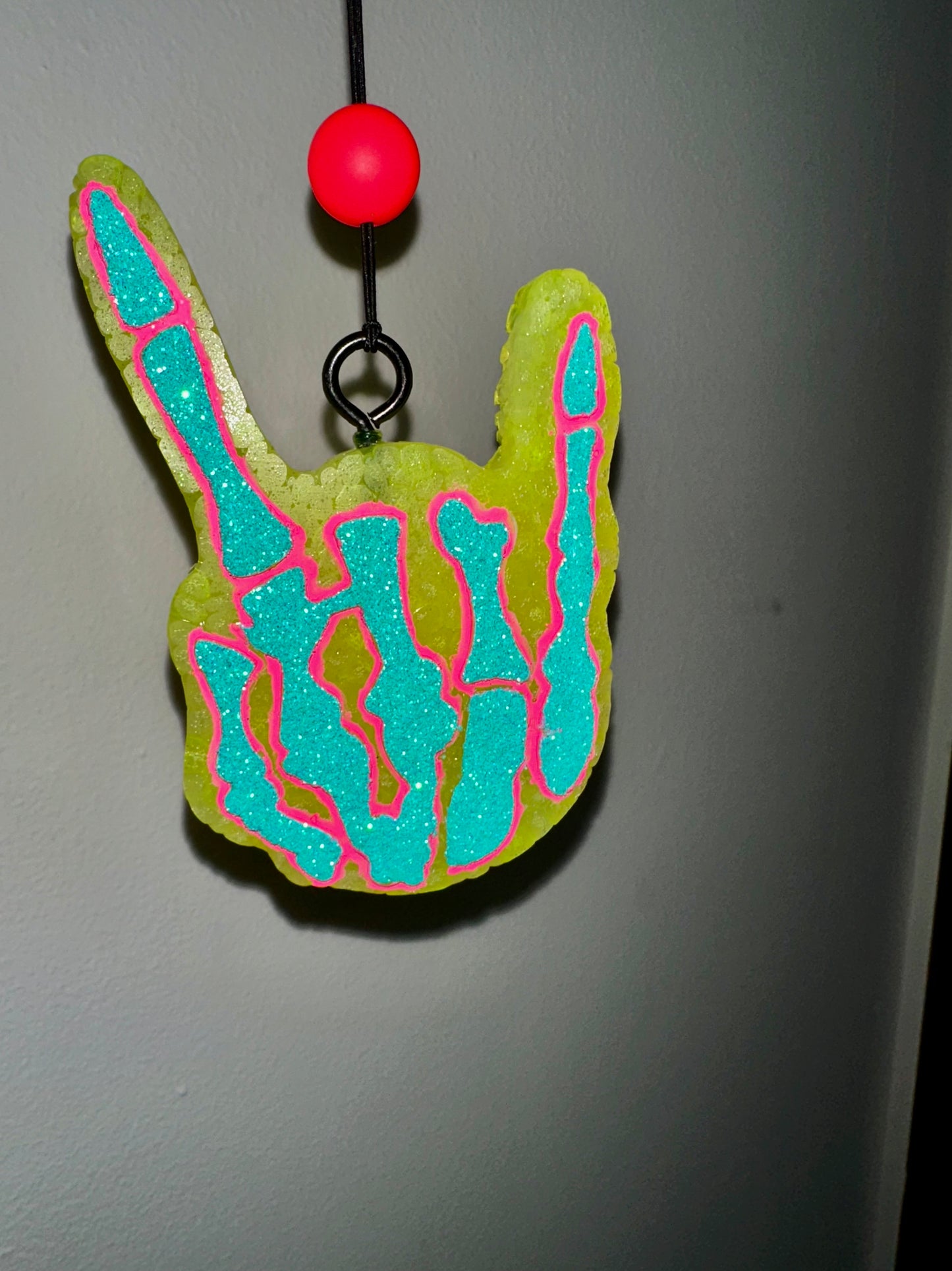 Rock On Skelton Car Freshie