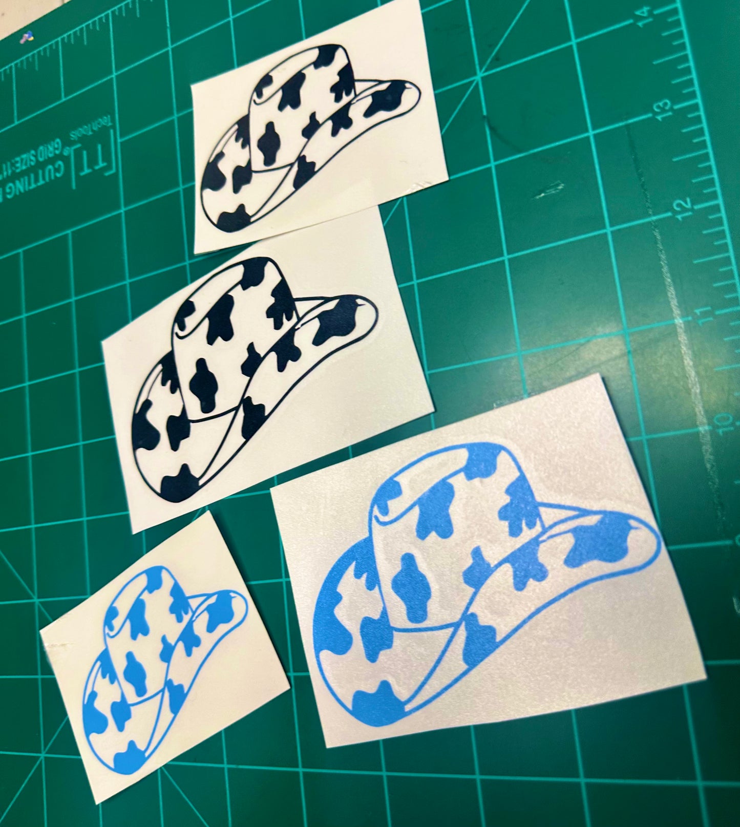 Cow Print Cowboy Hat Decal