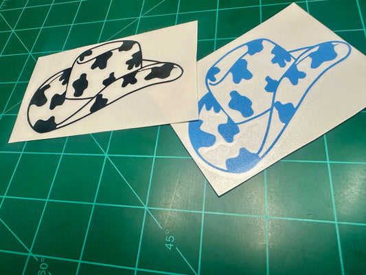 Cow Print Cowboy Hat Decal
