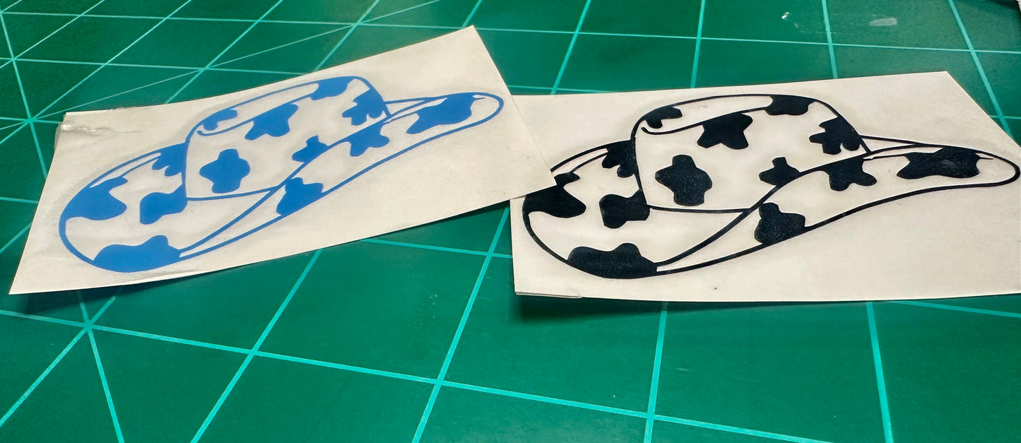 Cow Print Cowboy Hat Decal