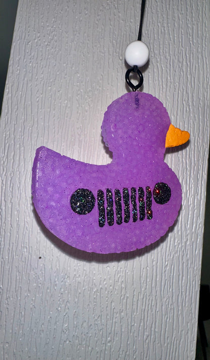 Purple Glittered Jeep Duck Car Freshie