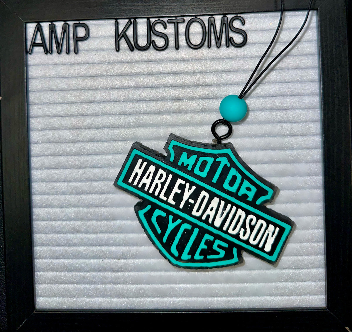 Turquoise Harley Davidson Logo Car Freshie