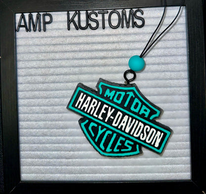 Turquoise Harley Davidson Logo Car Freshie
