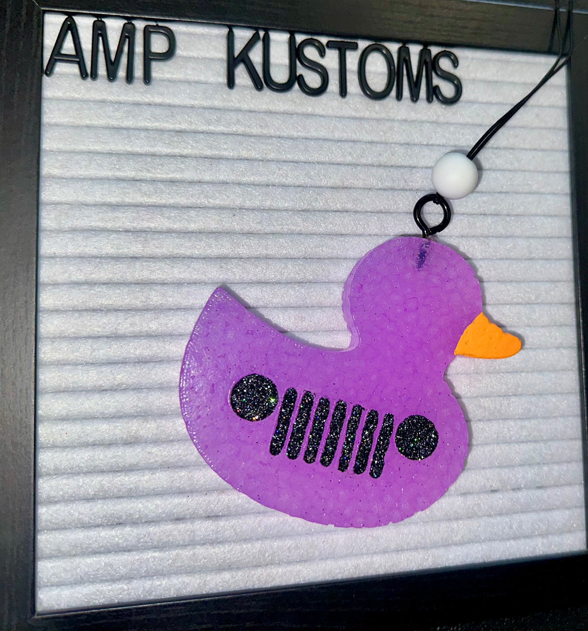 Purple Glittered Jeep Duck Car Freshie