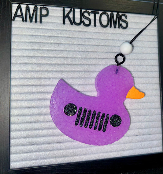 Purple Glittered Jeep Duck Car Freshie