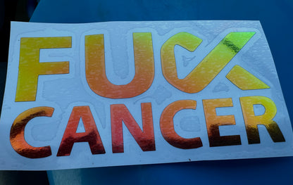 F Cancer Ribbon Decal