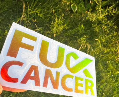 F Cancer Ribbon Decal