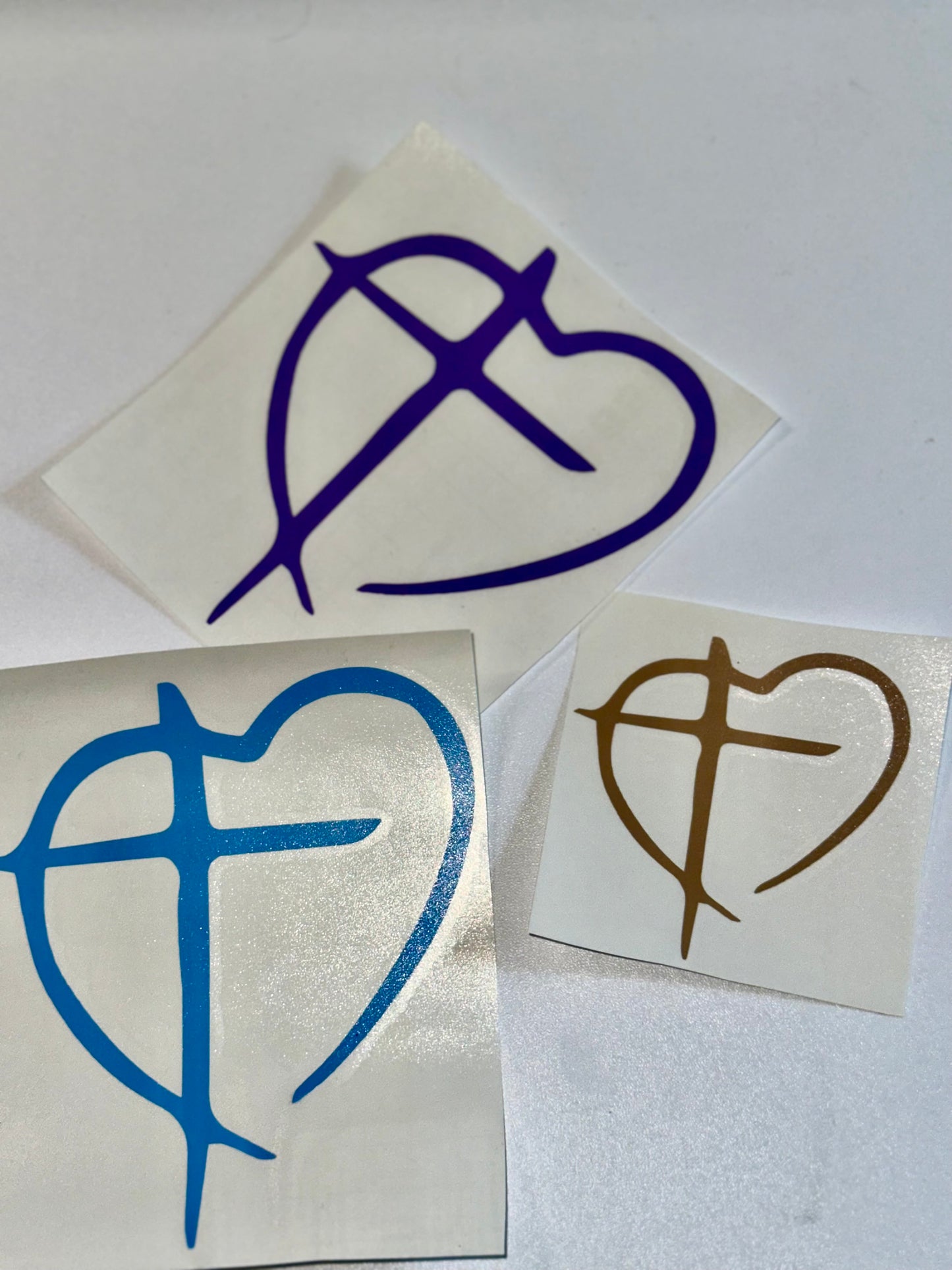 Heart Cross Decal