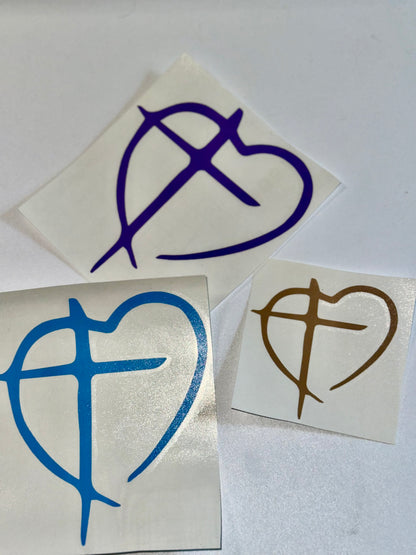 Heart Cross Decal