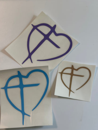 Heart Cross Decal