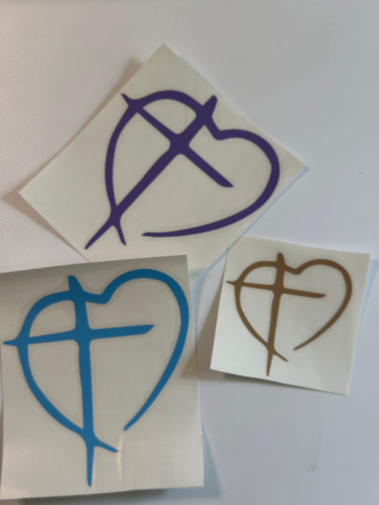 Heart Cross Decal