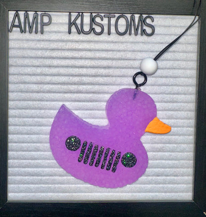 Purple Glittered Jeep Duck Car Freshie