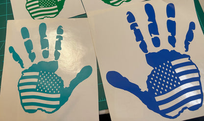 Flag Waving Hand(s) Decal