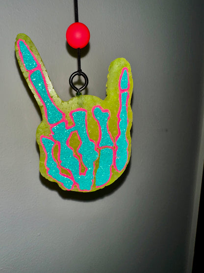 Rock On Skelton Car Freshie