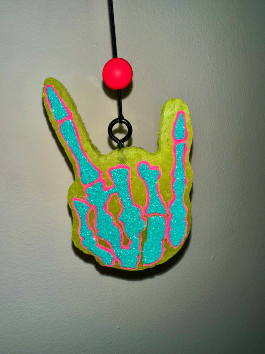 Rock On Skelton Car Freshie